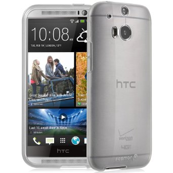 Fosmon DURA-CANDY Glossy Ultra SLIM-Fit Case Flexible Cover for HTC One M8 (2014) - Retail Packaging (Clear)