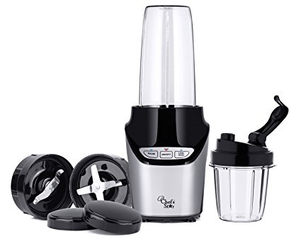 Chef's Star NE1000 1000W Nutri Extractor 8 Piece Set Blender Mixer - Black