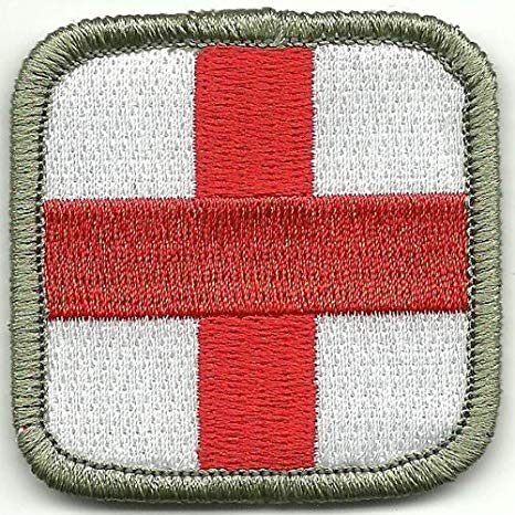 Medic Cross Tactical Patch - Red White Grey