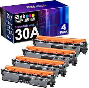 E-Z Ink CF230A 30A Toner Cartridge Black Replacement for HP 30A Black Toner Cartridge CF230X Compatible with M227fdw M203dw M227fdn M203dn M227sdn M203d M227 M203 Series Printer (Black, 4-Pack)