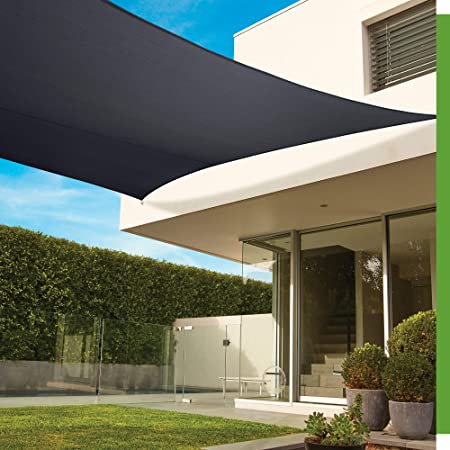 Coolaroo Premium Shade Sail Kit, (16'5"x9'11" Rectangle), Graphite