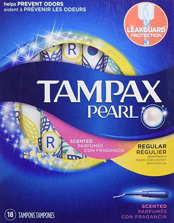 Tampax Pearl Tampons, Fresh Scent - Regular - 18 ct, Blue