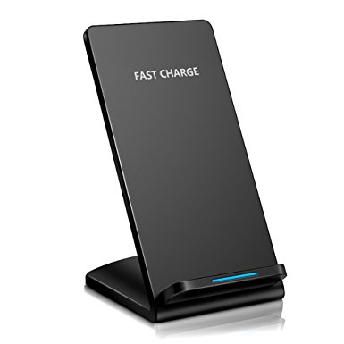 Fast Wireless Charger, Qi Charging Stand, 2 Coil Qi Wireless Charging station for Samsung Galaxy S8, S8 Plus, S7, S7 Edge, Note 5, S6 Edge Plus, available for Other QI-Enabled Devices