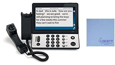 Hamilton CapTel 2400i - Large Touch Screen Captioning Telephone with 40dB Amplification - Includes Free Liberty Health Supply Microfiber Screen Cloth!