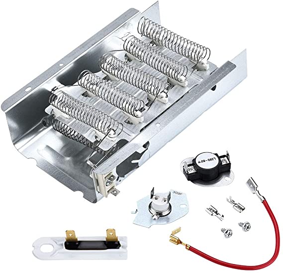 279838 Dryer Heating Element and 279816 Thermostat Kit & Thermal Fuse 3392519 By Appliancemate Replacement for 279838 Whirlpool Heating Element with Thermostat Combo Pack Replaces 8565582 3398064