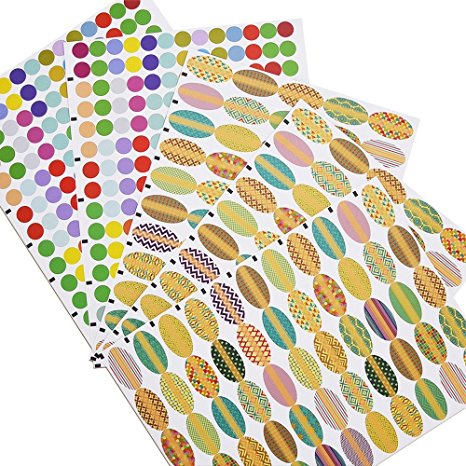 Mudder Waterproof Essential Oils Bottle Stickers Labels Oval-shaped and Round Stickers, 5 Sheet