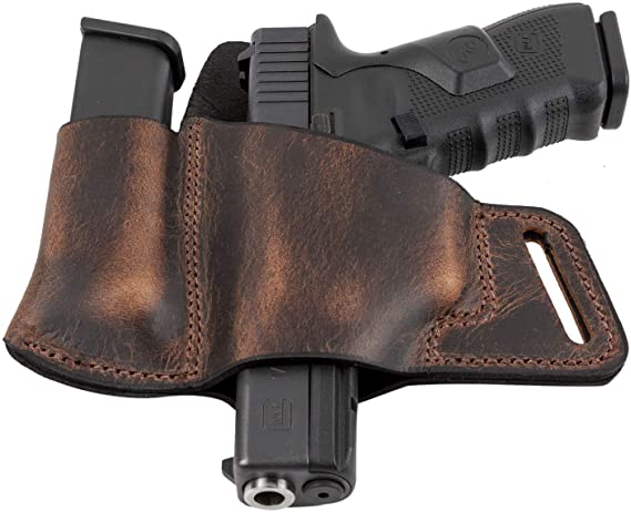Relentless Tactical Comfort Carry Leather Holster & Mag Pouch Combo | Made in USA | Fits Glock 17 19 22 23 32 33 | Springfield XD & XDS | S&W M&P Shield | Fits Most 1911 Style Handguns