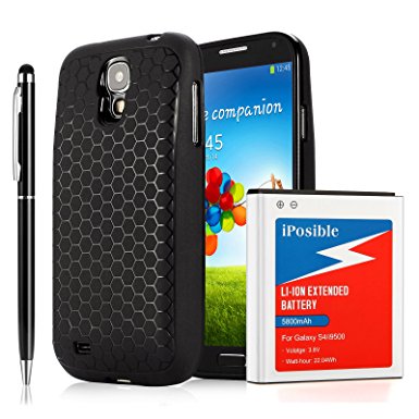 iPosible 5800mAh Extended Battery Back Case with Extended TPU Protective Case and Stylus for  Samsung Galaxy S4