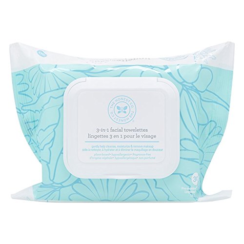 The Honest Company 3-in-1 Facial Towelettes, 30 Count, Unscented