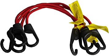 Savage Island 4 pack Heavy Duty Elastic Military Bungee Cords with Plastic Coated Hooks