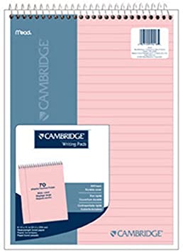 Cambridge Wirebound Legal Pad, 8.5 X 11 Inches, Rose, 70 Sheets (59418)