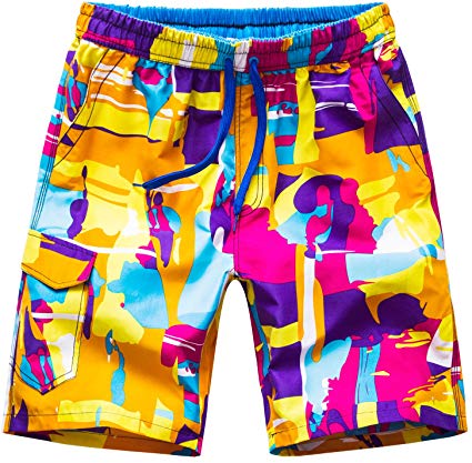 Sunshine Code Men's Quick Dry Board Shorts Bathing Suits Swimming Trunks Beach Pants, No Mesh Liner