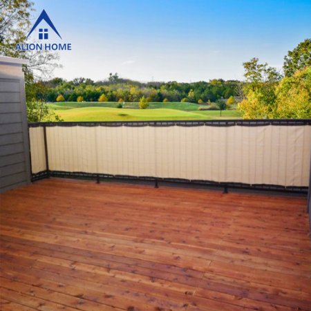 Alion Home© HDPE Privacy Screen For Patio, Deck, Balcony, Backyard, Fence, Apartment Privacy - BEIGE(35''x 6')
