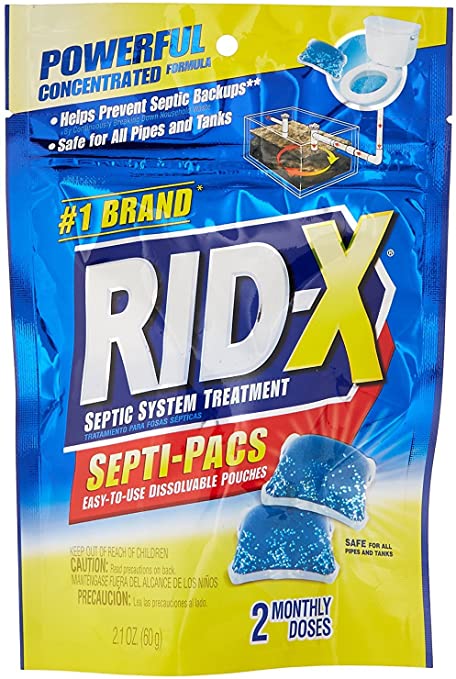 RID-X Septic Tank Treatment Enzymes, 2 Month Supply Septi-Pacs, 2.1oz