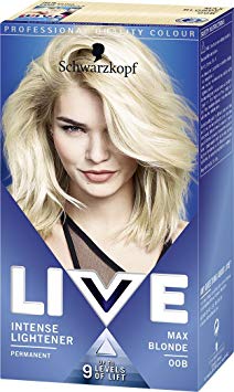 Schwarzkopf LIVE Intense Lightener Permanent 00B Max Blonde - Pack of 3