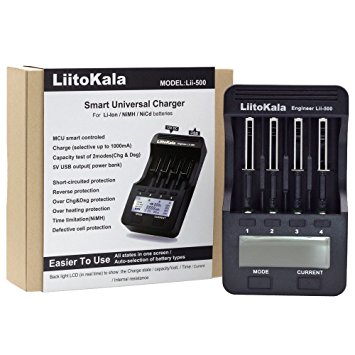LiitoKala Lii-500 Battery charger for 18650 26650 AA AAA battery LCD display test the battery capacity