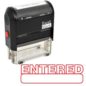 ENTERED Self Inking Rubber Stamp - Red Ink 42A1539WEB-R