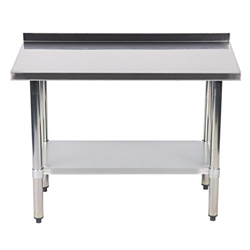 24"x48" Stainless Steel Work Table with Backsplash Kitchen Restaurant Table EB