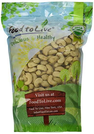 Food To Live ® Organic Cashews (Whole, Raw) (2 Pounds)