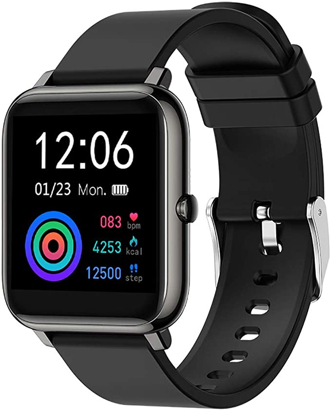 EIGIIS Smart Watch Fitness Tracker Heart Rate Blood Pressure Blood Oxygen Monitor Music Control IP67 Water Resistant 1.4" Color Touch Screen Activity Tracking Pedometer for Women Men