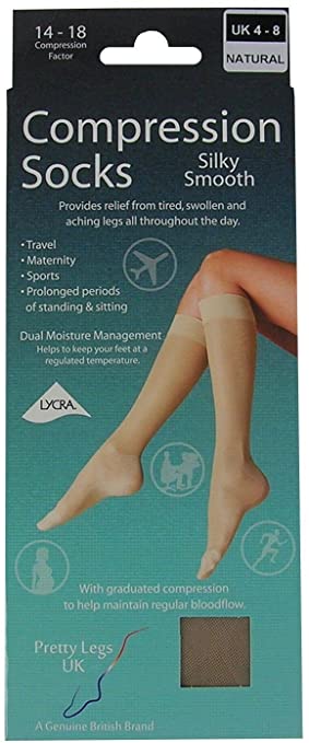 Ladies Pretty Legs Knee High Silky Smooth Compression Travel Socks DJ4S