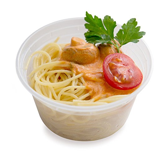 12-OZ Asporto Microwavable To-Go Container - Clear Round Soup Container with Clear Plastic Lid: Perfect for Catering Events and Restaurant Takeout – Disposable and Eco-Friendly – 100-CT