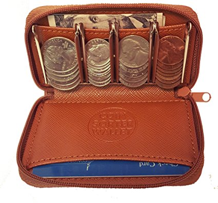 Coin Purse Wallet With Coin Sorter – Quick Change On The Go – Trusty Coin Pouch For Pocket, Purse Or Car