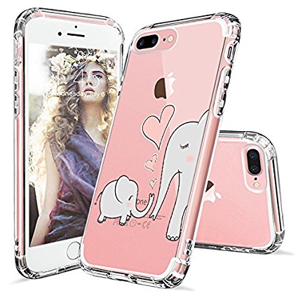 iPhone 7 Plus Case, iPhone 8 Plus Case, Cute iPhone 7 Plus Case, MOSNOVO Cute Elephant Pattern Clear Design Printed Case with TPU Bumper Case Cover for iPhone 7 Plus (2016) / iPhone 8 Plus (2017)