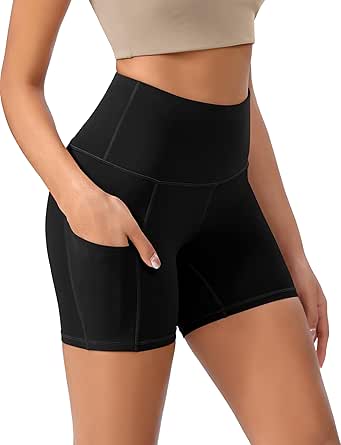 ODODOS Women's Tummy Control Yoga Shorts 2.0 with Pockets High Waist Athletic Workout Shorts-5" / 8" / 10" Inseam