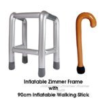 Inflatable Zimmer Frame and Walking Stick Set. Great Fun!