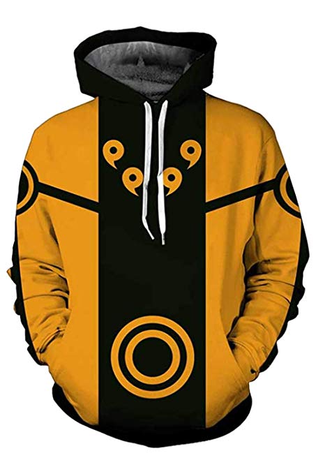 UU-Style Men's Naruto Uzumaki Cosplay Costume Sasuke Sharingan Hoodie Sweatshirt Jacket