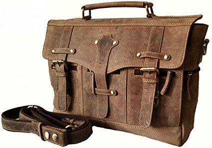SALE Leather Messenger Laptop Bag Vintage Briefcase Shoulder Satchel for Men Brown