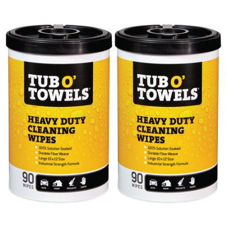Tub O Towels Heavy-Duty Multi-Surface Cleaning Wipes, Citrus, 10 X 12 Inch, 2 Count