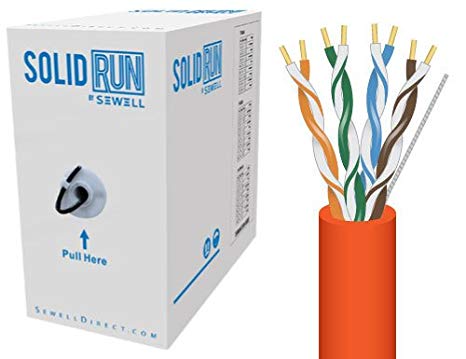 Sewell Direct SW-29875-259 SolidRun by Sewell Cat5e Bulk Cable, 250-Feet, Orange