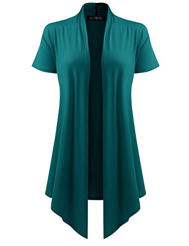 ALL FOR YOU Women's Soft Drape Cardigan Short Sleeve