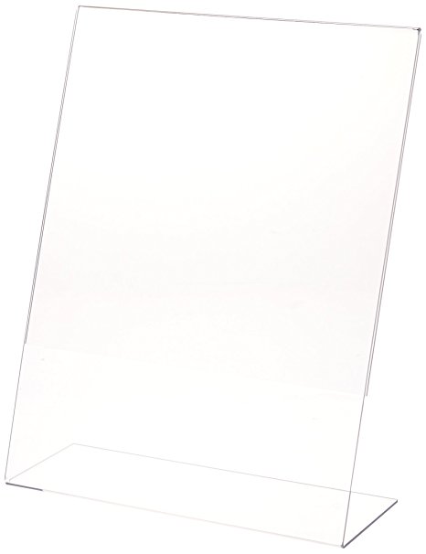 Adir Plexi Acrylic 8.5" X 11" Single Slant Back Design Sign Holder - Clear - Pack of 12 (639-8511-12)