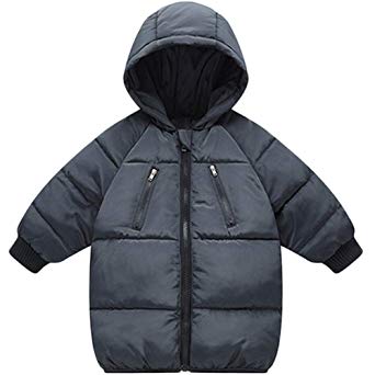 LANBAOSI Baby Boys Girls Winter Coat, Toddler Kids Warm Hooded Jacket Outerwear