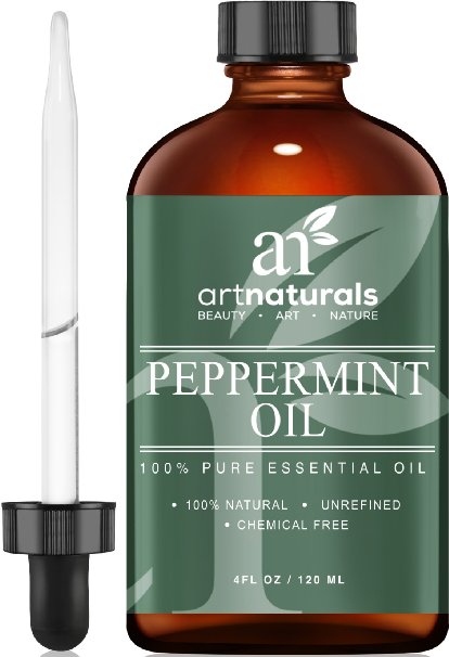 ArtNaturals Peppermint Oil 100% Pure and Natural Premium Therapeutic Grade Mentha Peperita Essential 120ml Oil - Best Fresh Scent for Home and Work - Perfect to Repel Mice and Spiders