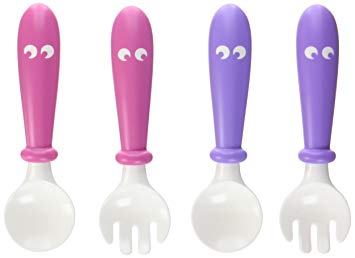 BabyBjorn Baby Spoon and Fork-Pink/Purple, 4 Pack