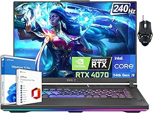 ASUS ROG Strix G16 Gaming Laptop, 16" 240Hz QHD ROG Nebula Display, 14th Gen i9-14900HX, GeForce RTX 4070, 64GB DDR5 RAM, 2TB SSD, Backlit Keyboard, Microsoft Office Lifetime License & Windows 11 Pro