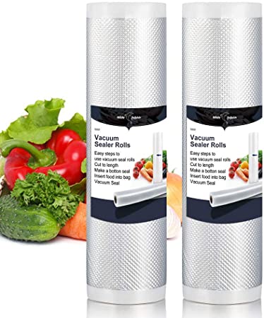 2Pack Recycled Vacuum Sealer Bags Rolls White Dolphin 7.87 * 196.85" Save More Space Keep Food Fresh