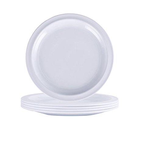 Melamine Dessert Plate Set - Hware 7 Inch, Set of 4,Salad and fruit plate,white