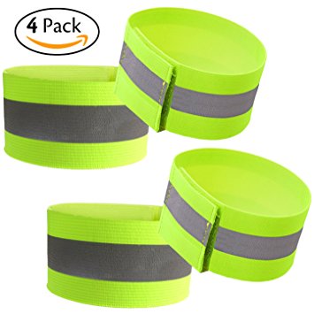 Attmu High Visibility Reflective Wristbands, Reflective Ankle Bands, High Visibility and Safety for Jogging, Walking, Cycling - Works as Wristbands, Armband, Leg Straps