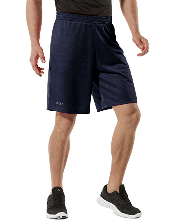 Tesla Mens Quick Dry Active Shorts Sports Performance HyperDri II With Pockets MBS02/MBS01