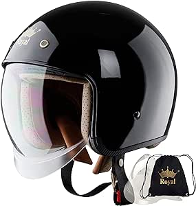 Royal M139 Open Face Motorcycle Helmet - Retro Motorcycle Helmets, Vintage & Classic Style, 3/4 Vespa Helmet, Scooter Helmet, Multi-Sport Impact Protection with Unique Design for Adult Women and Men