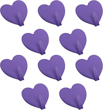 DOITOOL 10pcs Self- Adhesive Hooks Heart Shaped Adhesive Hooks Water Proof Heavy Duty Decorative Wall Hanger with Cartoon Designs for Office Home Bedroom Purple