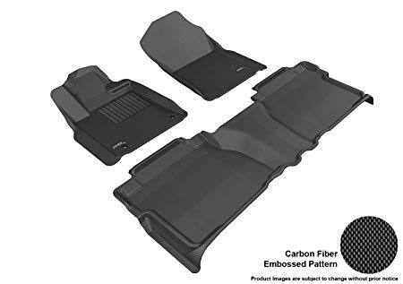 3D MAXpider L1TY14701509 Complete Set Custom Fit All-Weather Floor Mat for Select Toyota Tundra Models - Kagu Rubber (Black)