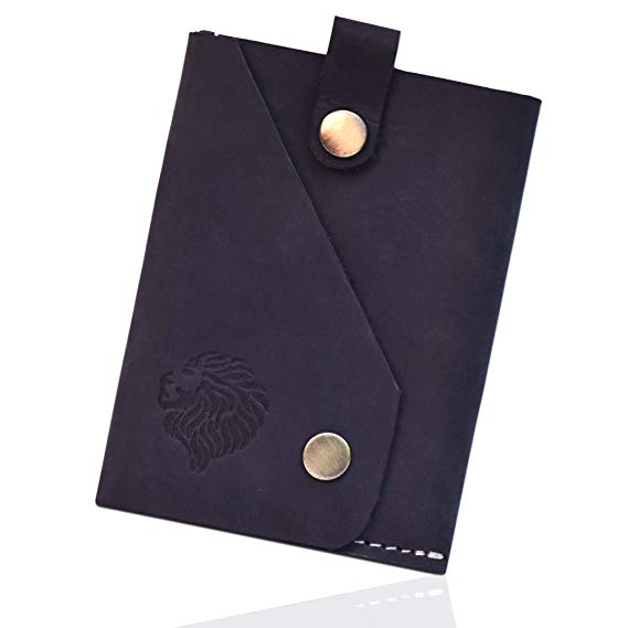 Louis Pelle RFID Blocking Sleek and Slim Front Pocket Genuine Leather Mens Minimalist Wallet