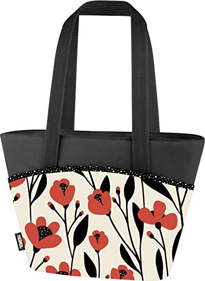 Thermos Raya 9 Can Lunch Tote, Orange Poppy Flowers