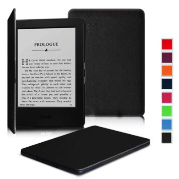 Kindle Case - Fintie Kindle 7th Gen SmartShell Case - The Thinnest and Lightest Leather Cover for Amazon Kindle 6" Glare Free Touchscreen Display (7th Generation 2014 Model), Black